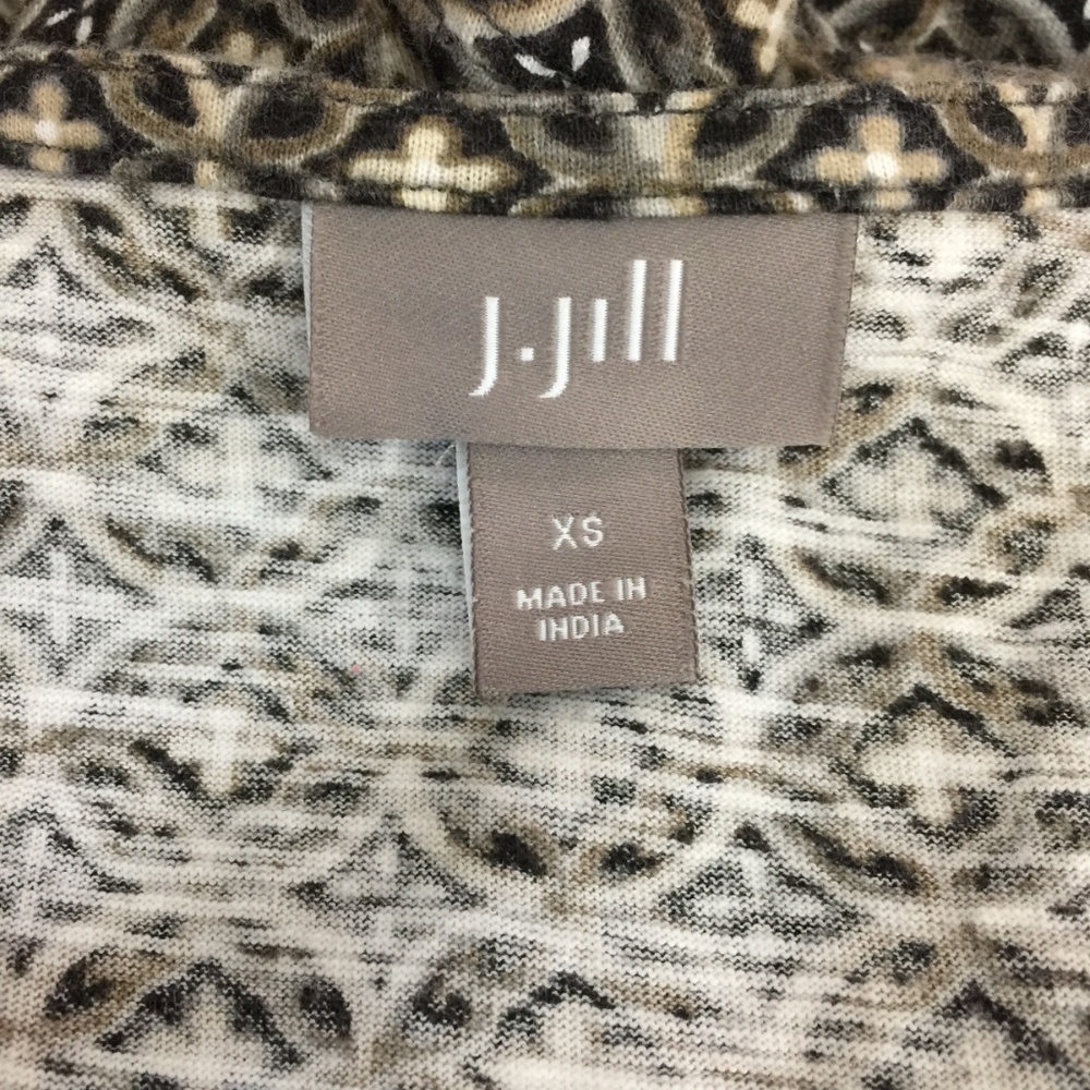 J. Jill XS Blouse Chest Accent Geo Abstract Cotton - Picture 8 of 8